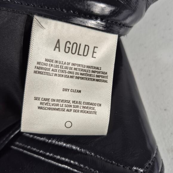 AGOLDE USA Black Recycled Leather Hi Rise 5 Pocket Jeans Pants 31 x 29 - Picture 2 of 3